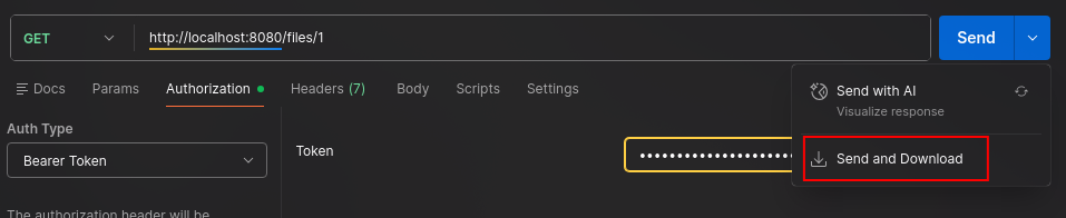 Télécharger avec Postman